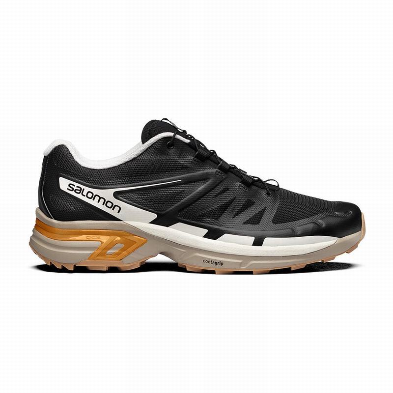 Salomon Israel XT-WINGS 2 - Mens Trail Running Shoes - Black/Gold (FSRT-97254)